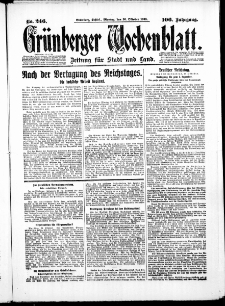 Gr&uuml;nberger Wochenblatt: Zeitung f&uuml;r Stadt und Land, No. 246. ( 20. Oktober 1930 )