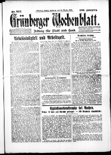 Gr&uuml;nberger Wochenblatt: Zeitung f&uuml;r Stadt und Land, No. 247. ( 21. Oktober 1930 )