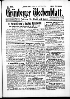 Gr&uuml;nberger Wochenblatt: Zeitung f&uuml;r Stadt und Land, No. 250. ( 24. Oktober 1930 )