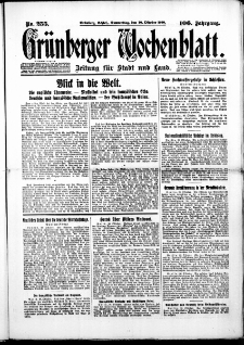 Gr&uuml;nberger Wochenblatt: Zeitung f&uuml;r Stadt und Land, No. 255. ( 30. Oktober 1930 )