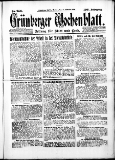 Gr&uuml;nberger Wochenblatt: Zeitung f&uuml;r Stadt und Land, No. 256. ( 31. Oktober 1930 )