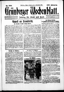 Gr&uuml;nberger Wochenblatt: Zeitung f&uuml;r Stadt und Land, No. 259. ( 4. November 1930 )