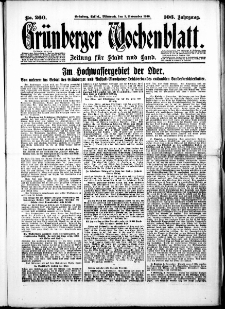 Gr&uuml;nberger Wochenblatt: Zeitung f&uuml;r Stadt und Land, No. 260. ( 5. November 1930 )