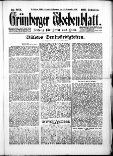 Gr&uuml;nberger Wochenblatt: Zeitung f&uuml;r Stadt und Land, No. 263. ( 8./ 9. November 1930 )