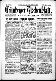 Gr&uuml;nberger Wochenblatt: Zeitung f&uuml;r Stadt und Land, No. 264. ( 10. November 1930 )