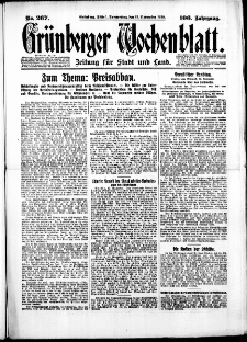 Gr&uuml;nberger Wochenblatt: Zeitung f&uuml;r Stadt und Land, No. 267. ( 13. November 1930 )