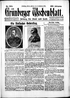 Gr&uuml;nberger Wochenblatt: Zeitung f&uuml;r Stadt und Land, No. 268. ( 14. November 1930 )
