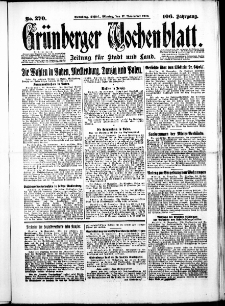 Gr&uuml;nberger Wochenblatt: Zeitung f&uuml;r Stadt und Land, No. 270. ( 17. November 1930 )