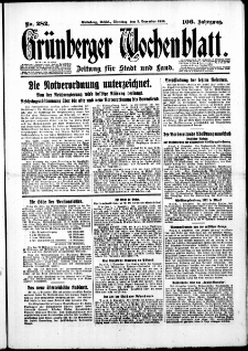 Gr&uuml;nberger Wochenblatt: Zeitung f&uuml;r Stadt und Land, No. 282. ( 2. Dezember 1930 )