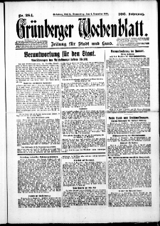 Gr&uuml;nberger Wochenblatt: Zeitung f&uuml;r Stadt und Land, No. 284. ( 4. Dezember 1930 )