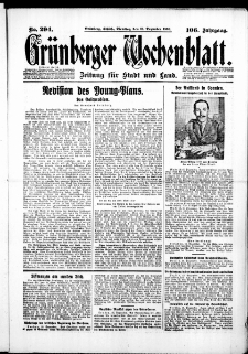 Gr&uuml;nberger Wochenblatt: Zeitung f&uuml;r Stadt und Land, No. 294. ( 16. Dezember 1930 )