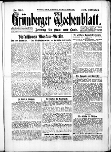 Gr&uuml;nberger Wochenblatt: Zeitung f&uuml;r Stadt und Land, No. 296. ( 18. Dezember 1930 )