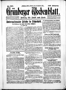 Gr&uuml;nberger Wochenblatt: Zeitung f&uuml;r Stadt und Land, No. 297. ( 19. Dezember 1930 )