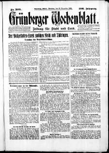 Gr&uuml;nberger Wochenblatt: Zeitung f&uuml;r Stadt und Land, No. 300. ( 23. Dezember 1930 )