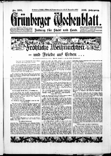 Gr&uuml;nberger Wochenblatt: Zeitung f&uuml;r Stadt und Land, No. 301. ( 24./ 25. Dezember 1930 )