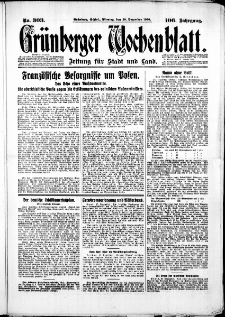 Gr&uuml;nberger Wochenblatt: Zeitung f&uuml;r Stadt und Land, No. 303. ( 29. Dezember 1930 )