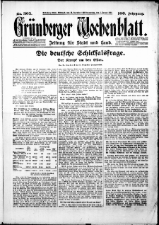 Gr&uuml;nberger Wochenblatt: Zeitung f&uuml;r Stadt und Land, No. 305. ( 31. Dezember 1930 / 1. Januar 1931 )