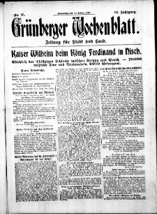 Gr&uuml;nberger Wochenblatt: Zeitung f&uuml;r Stadt und Land, No. 16. (20. Januar 1916)
