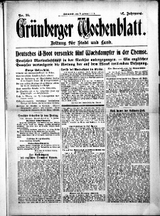 Gr&uuml;nberger Wochenblatt: Zeitung f&uuml;r Stadt und Land, No. 30. (5. Februar 1916)
