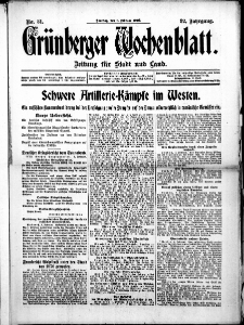 Grünberger Wochenblatt: Zeitung für Stadt und Land, No. 31. (6. Februar 1916)