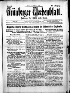 Gr&uuml;nberger Wochenblatt: Zeitung f&uuml;r Stadt und Land, No. 35. (11. Februar 1916)