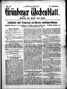 Gr&uuml;nberger Wochenblatt: Zeitung f&uuml;r Stadt und Land, No. 40. (17. Februar 1916)