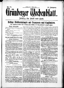 Gr&uuml;nberger Wochenblatt: Zeitung f&uuml;r Stadt und Land, No. 65. (17. M&auml;rz 1916)