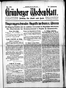 Grünberger Wochenblatt: Zeitung für Stadt und Land, No. 100. (29. April 1916)