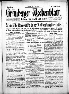 Grünberger Wochenblatt: Zeitung für Stadt und Land, No. 131. (6. Juni 1916)