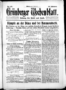 Gr&uuml;nberger Wochenblatt: Zeitung f&uuml;r Stadt und Land, No. 137. (14. Juni 1916)