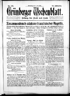 Gr&uuml;nberger Wochenblatt: Zeitung f&uuml;r Stadt und Land, No. 150. (29. Juni 1916)