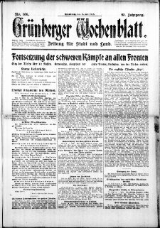 Gr&uuml;nberger Wochenblatt: Zeitung f&uuml;r Stadt und Land, No. 156. (6. Juli 1916)