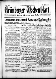 Grünberger Wochenblatt: Zeitung für Stadt und Land, No. 161. (12. Juli 1916)