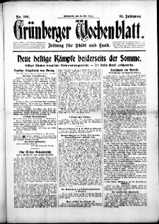 Gr&uuml;nberger Wochenblatt: Zeitung f&uuml;r Stadt und Land, No. 164. (15. Juli 1916)