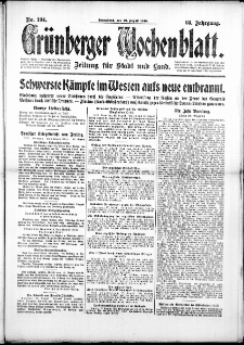 Gr&uuml;nberger Wochenblatt: Zeitung f&uuml;r Stadt und Land, No. 194. (19. August 1916)