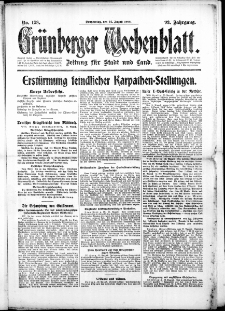 Grünberger Wochenblatt: Zeitung für Stadt und Land, No. 198. (24. August 1916)