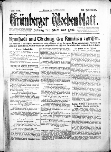 Gr&uuml;nberger Wochenblatt: Zeitung f&uuml;r Stadt und Land, No. 238. (10. Oktober 1916)