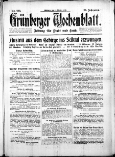 Gr&uuml;nberger Wochenblatt: Zeitung f&uuml;r Stadt und Land, No. 239. (11. Oktober 1916)