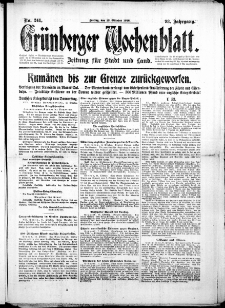 Gr&uuml;nberger Wochenblatt: Zeitung f&uuml;r Stadt und Land, No. 241. (13. Oktober 1916)