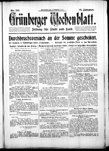 Gr&uuml;nberger Wochenblatt: Zeitung f&uuml;r Stadt und Land, No. 242. (14. Oktober 1916)