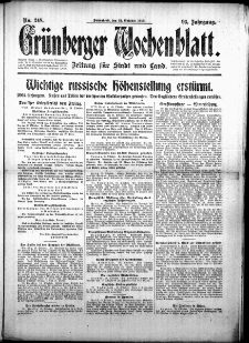 Gr&uuml;nberger Wochenblatt: Zeitung f&uuml;r Stadt und Land, No. 248. (21. Oktober 1916)