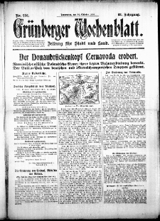 Gr&uuml;nberger Wochenblatt: Zeitung f&uuml;r Stadt und Land, No. 252. (26. Oktober 1916)