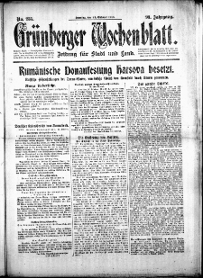 Gr&uuml;nberger Wochenblatt: Zeitung f&uuml;r Stadt und Land, No. 255. (29. Oktober 1916)