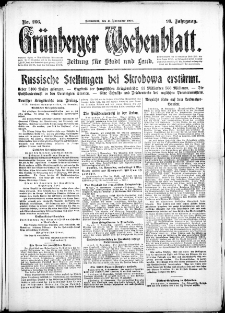Grünberger Wochenblatt: Zeitung für Stadt und Land, No. 266. (11. November 1916)