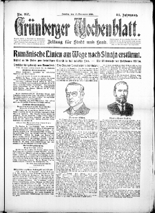 Gr&uuml;nberger Wochenblatt: Zeitung f&uuml;r Stadt und Land, No. 267. (12. November 1916)