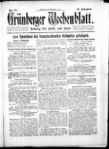Grünberger Wochenblatt: Zeitung für Stadt und Land, No. 271. (17. November 1916)