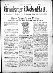 Gr&uuml;nberger Wochenblatt: Zeitung f&uuml;r Stadt und Land, No. 275. (22. November 1916)