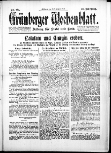 Gr&uuml;nberger Wochenblatt: Zeitung f&uuml;r Stadt und Land, No. 280. (29. November 1916)