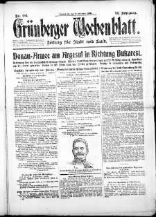 Gr&uuml;nberger Wochenblatt: Zeitung f&uuml;r Stadt und Land, No. 283. (2. Dezember 1916)