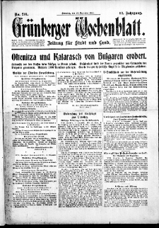 Gr&uuml;nberger Wochenblatt: Zeitung f&uuml;r Stadt und Land, No. 291. (12. Dezember 1916)